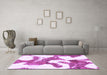 Machine Washable Abstract Purple Modern Area Rugs in a Living Room, wshabs986pur