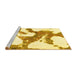 Sideview of Machine Washable Abstract Yellow Modern Rug, wshabs986yw