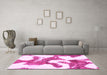 Machine Washable Abstract Pink Modern Rug in a Living Room, wshabs986pnk