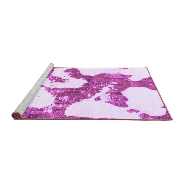 Sideview of Machine Washable Abstract Purple Modern Area Rugs, wshabs986pur