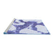 Sideview of Machine Washable Abstract Blue Modern Rug, wshabs986blu