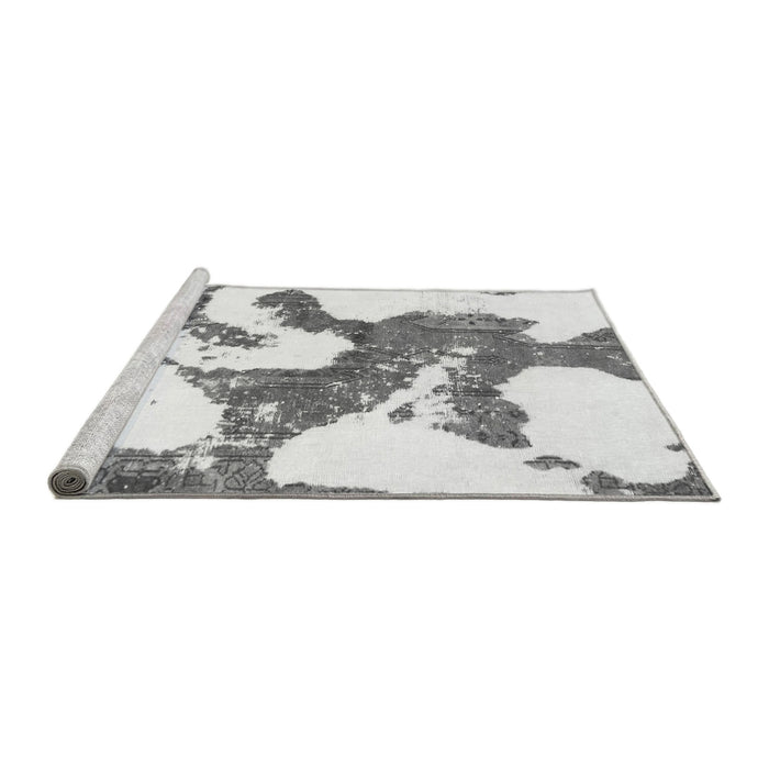 Sideview of Machine Washable Abstract Gray Modern Rug, wshabs986gry