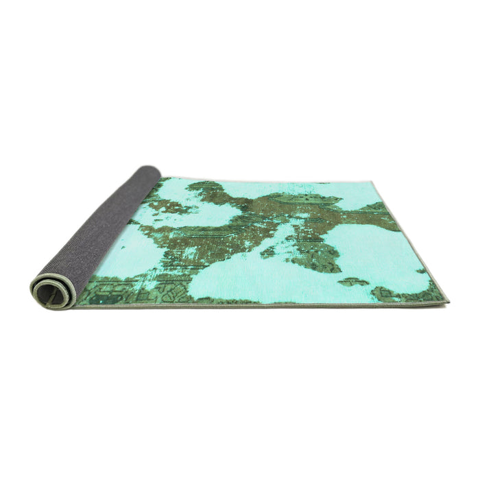 Sideview of Abstract Turquoise Modern Rug, abs986turq