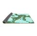 Sideview of Abstract Turquoise Modern Rug, abs986turq