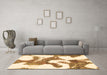 Machine Washable Abstract Brown Modern Rug in a Living Room,, wshabs986brn