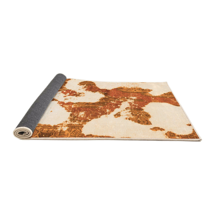 Sideview of Abstract Orange Modern Rug, abs986org
