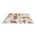 Sideview of Machine Washable Abstract Tangerine Pink Rug, wshabs987