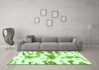 Machine Washable Abstract Green Modern Rug, wshabs987grn