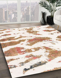 Abstract Tangerine Pink Modern Rug, abs987