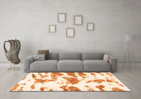 Machine Washable Abstract Orange Modern Rug, wshabs987org