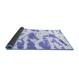 Sideview of Abstract Blue Modern Rug, abs987blu