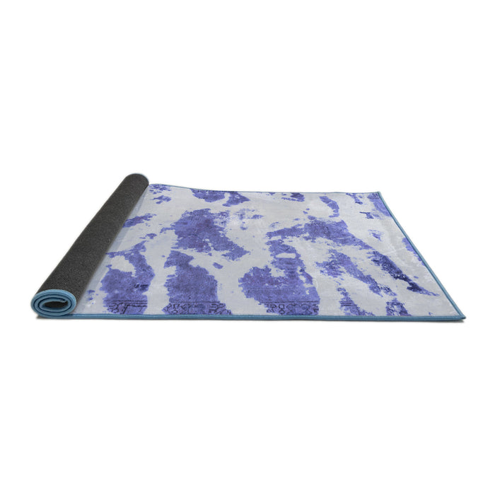 Sideview of Abstract Blue Modern Rug, abs987blu
