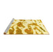 Sideview of Machine Washable Abstract Yellow Modern Rug, wshabs987yw