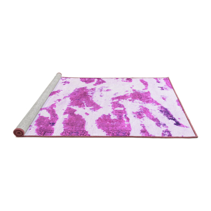Sideview of Machine Washable Abstract Purple Modern Area Rugs, wshabs987pur