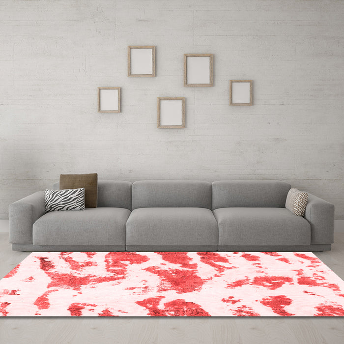 Modern Red Washable Rugs