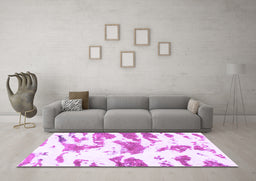 Machine Washable Abstract Purple Modern Area Rugs in a Living Room, wshabs987pur
