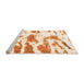 Sideview of Machine Washable Abstract Orange Modern Area Rugs, wshabs987org