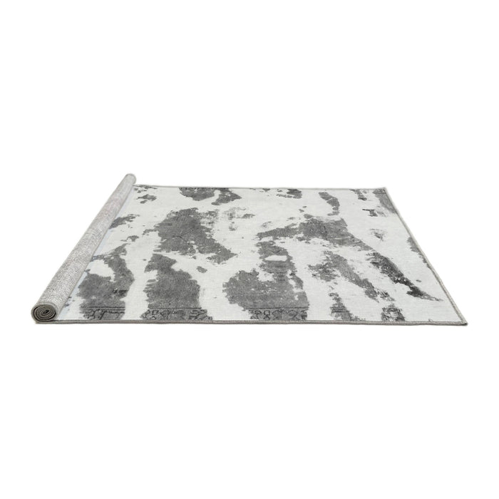 Sideview of Machine Washable Abstract Gray Modern Rug, wshabs987gry