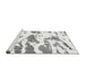 Sideview of Machine Washable Abstract Gray Modern Rug, wshabs987gry