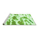 Sideview of Machine Washable Abstract Green Modern Area Rugs, wshabs987grn