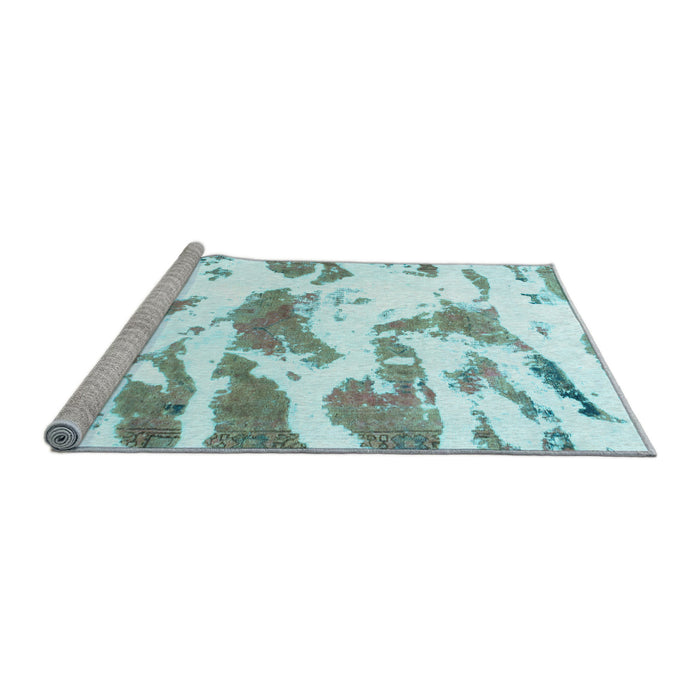Sideview of Machine Washable Abstract Light Blue Modern Rug, wshabs987lblu