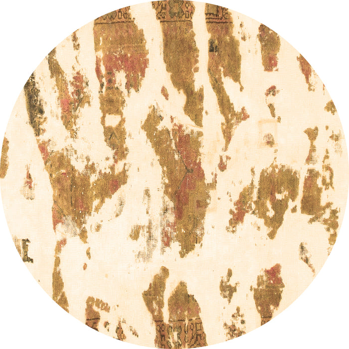 Round Machine Washable Abstract Brown Modern Rug, wshabs987brn