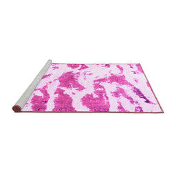 Sideview of Machine Washable Abstract Pink Modern Rug, wshabs987pnk