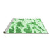 Sideview of Machine Washable Abstract Emerald Green Modern Area Rugs, wshabs987emgrn