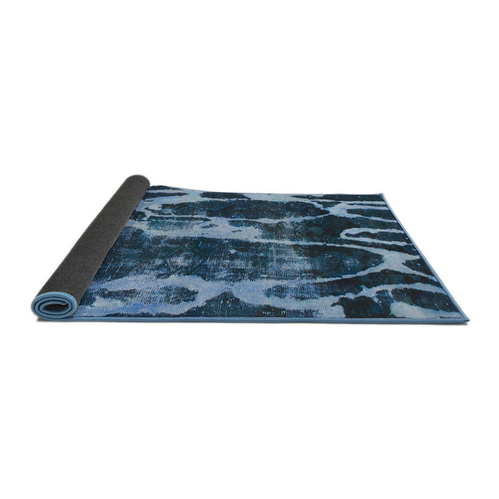Sideview of Abstract Iceberg Blue Modern Rug, abs988