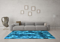 Machine Washable Abstract Light Blue Modern Rug, wshabs988lblu