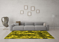 Machine Washable Abstract Yellow Modern Rug, wshabs988yw