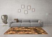 Machine Washable Abstract Orange Modern Rug, wshabs988org