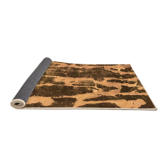 Sideview of Abstract Orange Modern Rug, abs988org