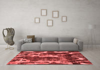 Machine Washable Abstract Red Modern Rug, wshabs988red