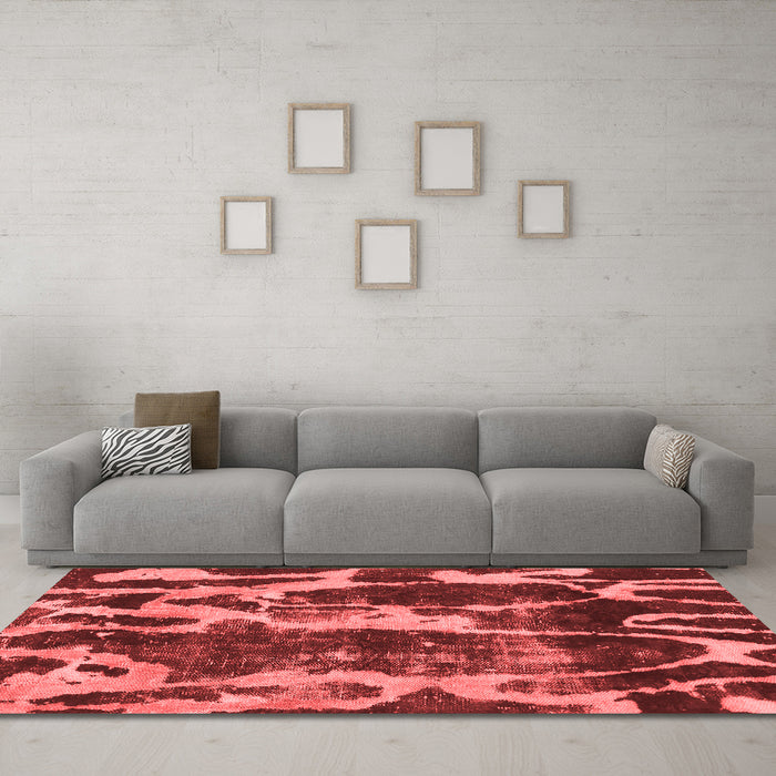Modern Red Washable Rugs