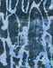 Abstract Iceberg Blue Modern Rug, abs988