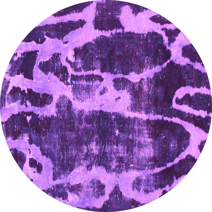 Round Machine Washable Abstract Pink Modern Rug, wshabs988pnk