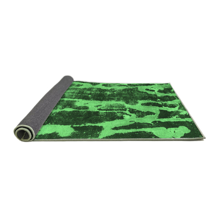 Sideview of Abstract Emerald Green Modern Rug, abs988emgrn