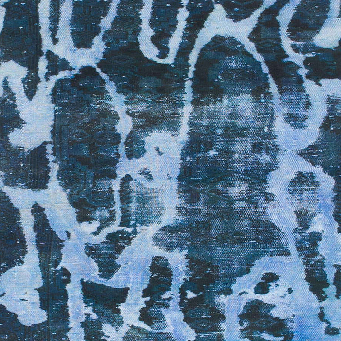 Square Machine Washable Abstract Iceberg Blue Rug, wshabs988