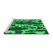 Sideview of Machine Washable Abstract Green Modern Area Rugs, wshabs988grn