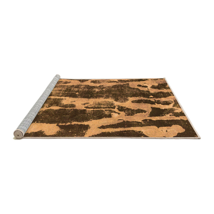 Sideview of Machine Washable Abstract Orange Modern Area Rugs, wshabs988org