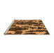 Sideview of Machine Washable Abstract Orange Modern Area Rugs, wshabs988org