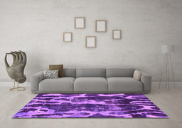 Machine Washable Abstract Pink Modern Rug in a Living Room, wshabs988pnk