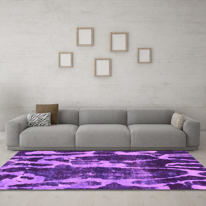 Machine Washable Abstract Pink Modern Rug in a Living Room, wshabs988pnk