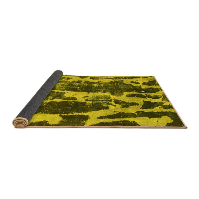 Sideview of Abstract Yellow Modern Rug, abs988yw