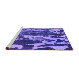 Sideview of Machine Washable Abstract Purple Modern Area Rugs, wshabs988pur