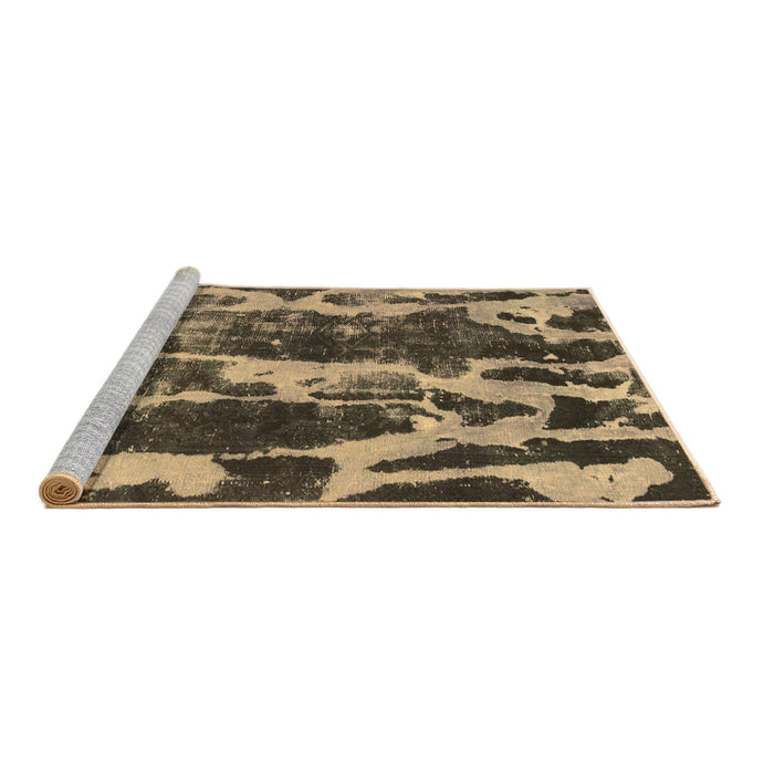 Sideview of Machine Washable Abstract Brown Modern Rug, wshabs988brn