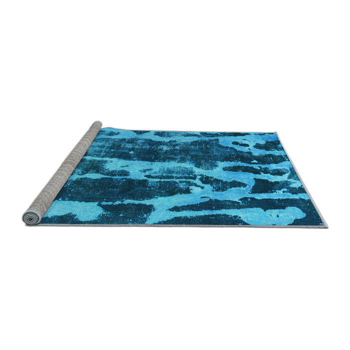 Sideview of Machine Washable Abstract Light Blue Modern Rug, wshabs988lblu