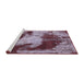 Sideview of Machine Washable Abstract Purple Rug, wshabs989