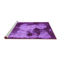 Sideview of Machine Washable Abstract Purple Modern Area Rugs, wshabs989pur